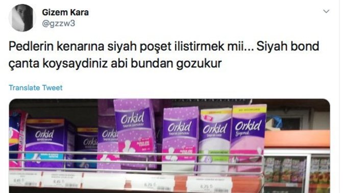 Aldığınız pedi siyah poşete koysalar ne tepki verirdiniz?