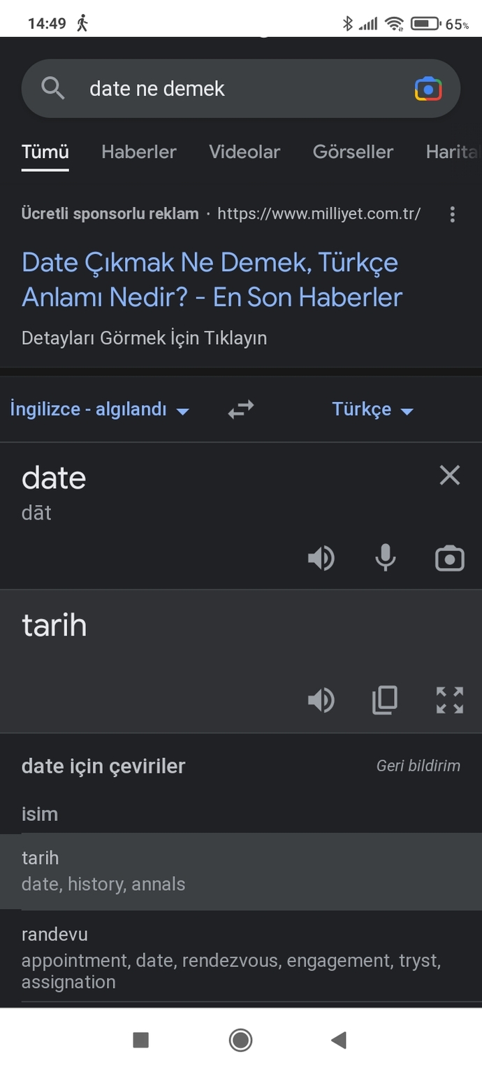 Aralık ayında kaç tane date'e çıktın?