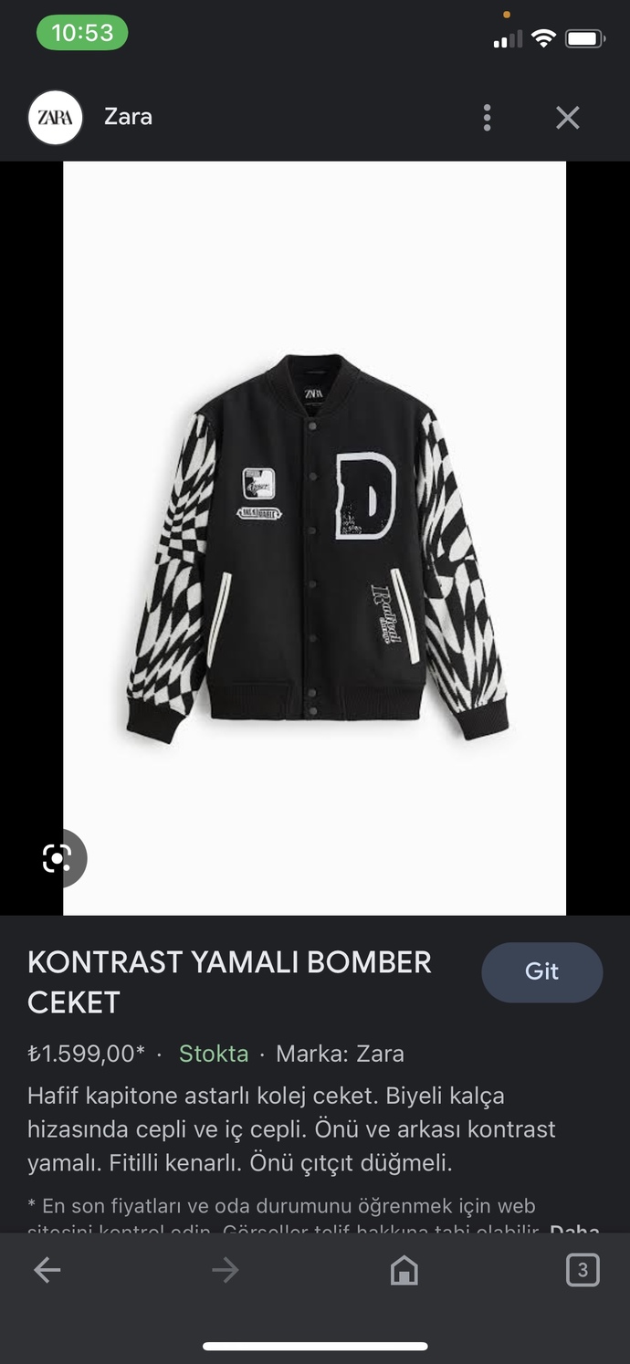 Zaradaki bu ceketi bulmama yardım edin?