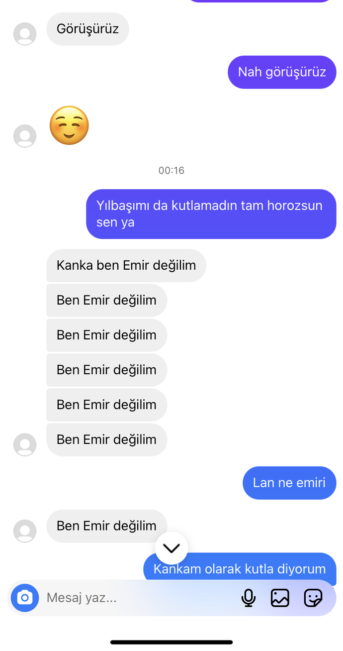 Dün Yılbaşı kutlanmayınca kırılıp böyle bir mesaj atmam?
