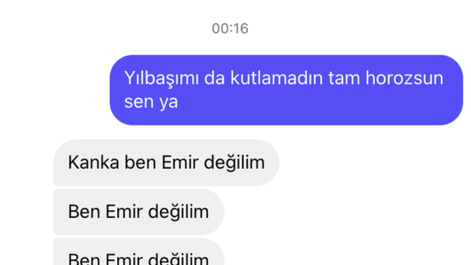 Dün Yılbaşı kutlanmayınca kırılıp böyle bir mesaj atmam?