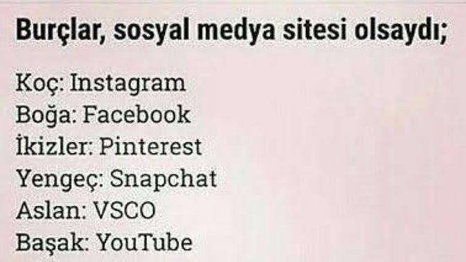 Burcuna göre hangi sosyal medyasın?