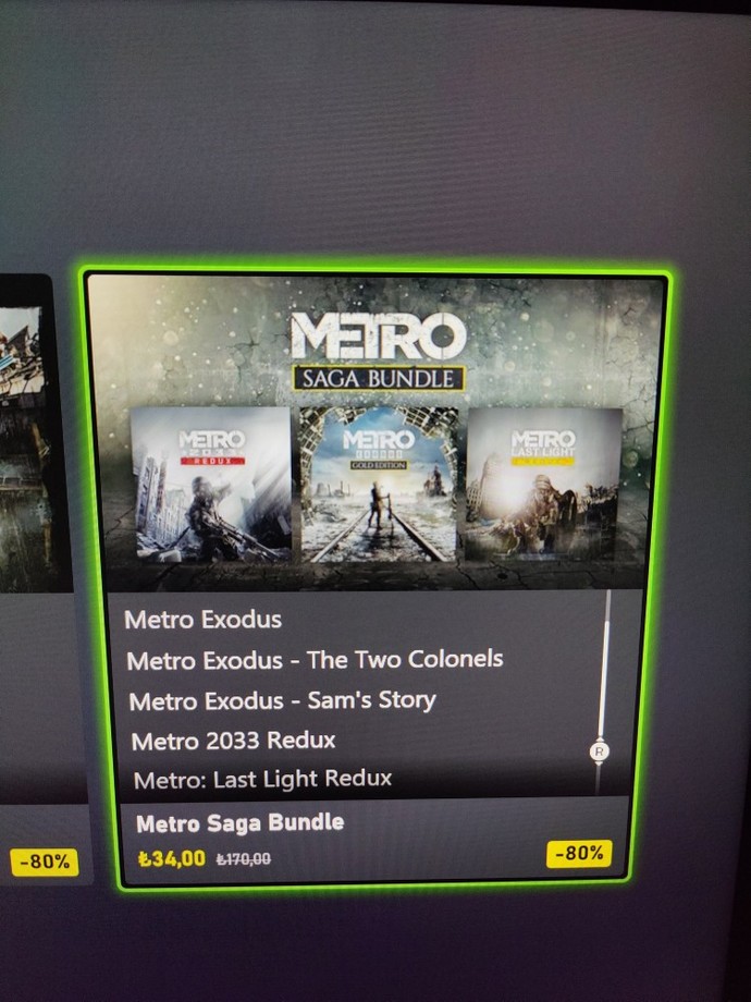 Metro Exodus ve metro 2033 olan bundle 34 TLye alınır mı?