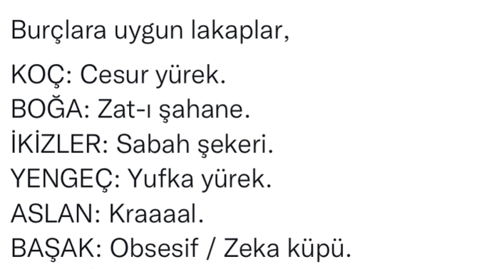 Burçların lakapları nedir?