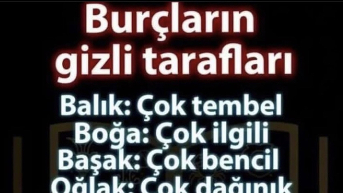 Burcuna göre gizli tarafın neymiş 😅?