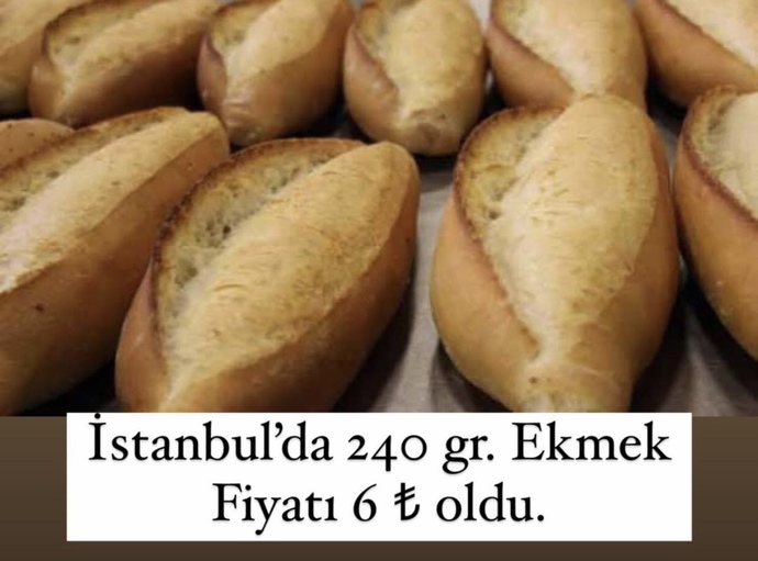 İstanbul’da 240 gr ekmek Fiyatı 6 TL oldu! Bu insanlar taş mı yesin artık?