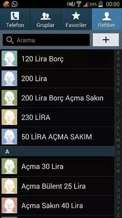 Telefon rehberinizdeki en ilginç kişi kaydı ne?