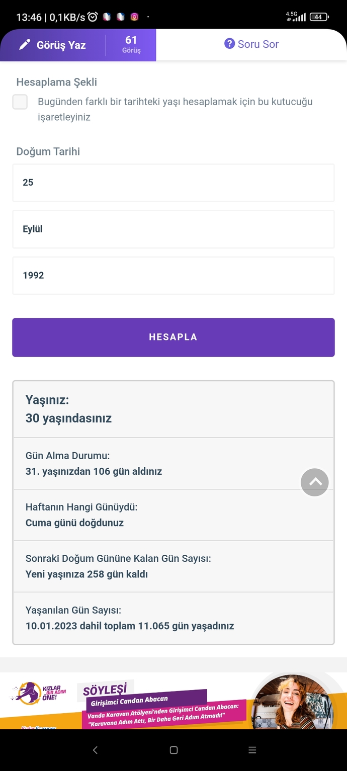 Söyle kaç yaşındasın?