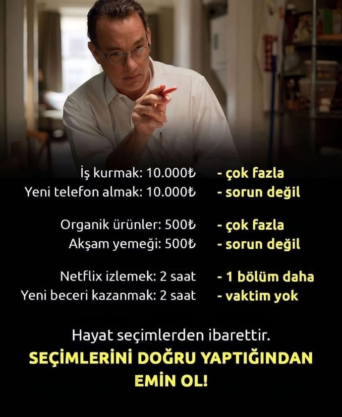 Hayat sadece seçimlerimizin karşılığını bize verir.