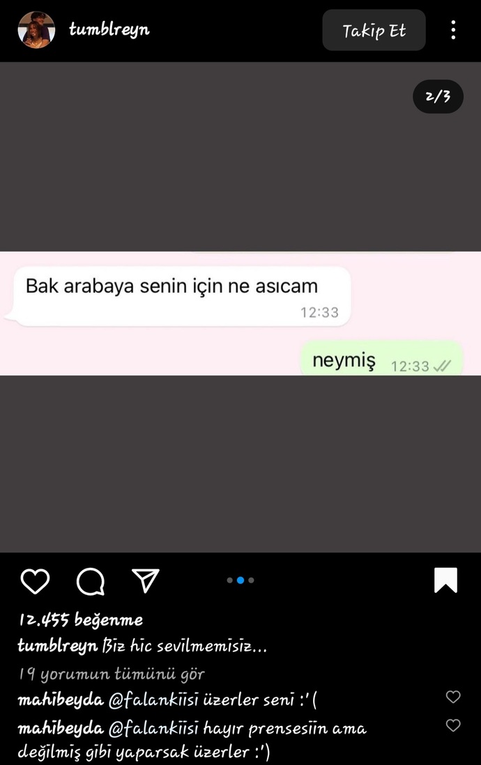 Sevgilimin iş yerindeki arkadaşının attığı şey için ne düşünmeliyim?
