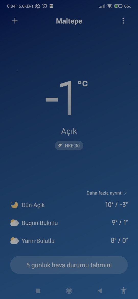 Bulunduğunuz şehir şu an kaç derece?