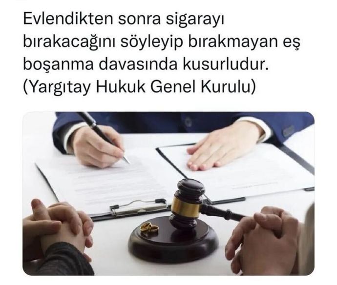 Evlendikten sonra sigarayı bırakacağını söyleyip bırakmayan eş boşanma davasında kusurlu sayılıyor. Senin ilişkindeki kusurun ne?