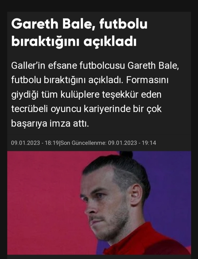 Gareth Bale futbola veda etti! Ne düşünüyorsunuz?