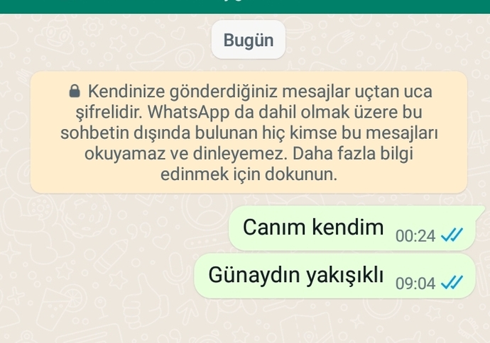 En son kendinize ne mesaj attiniz?