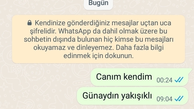 En son kendinize ne mesaj attiniz?