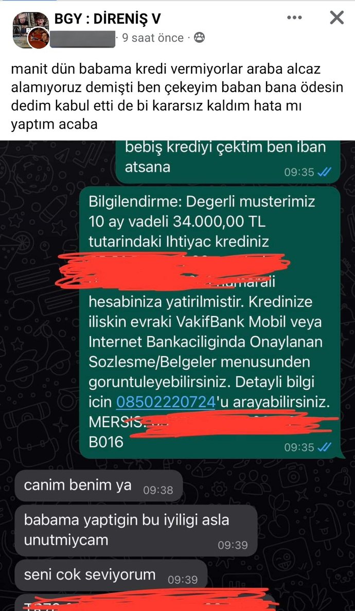 Manitanızın babası için kredi çeker misiniz?