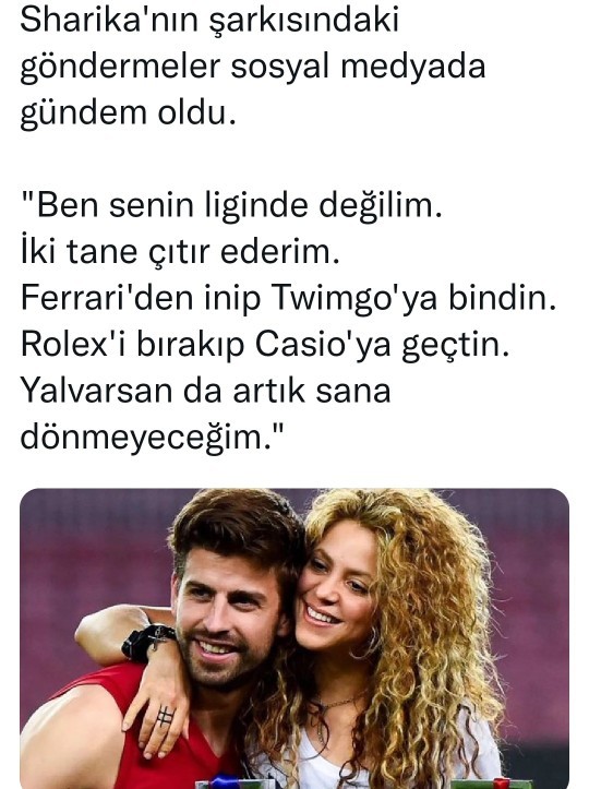 Eski sevgiliye gönderme yapar mısınız?