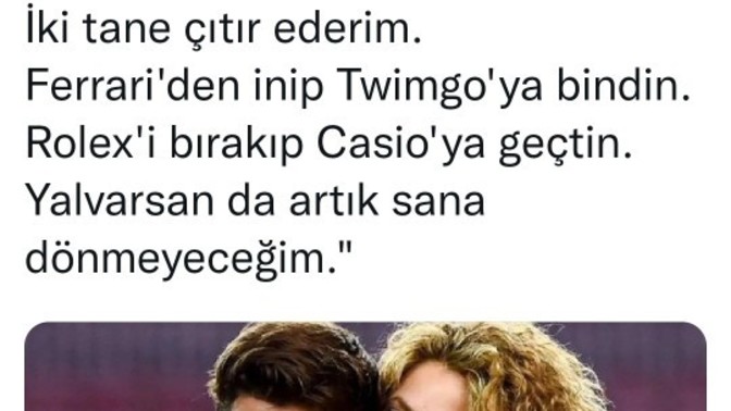 Eski sevgiliye gönderme yapar mısınız?