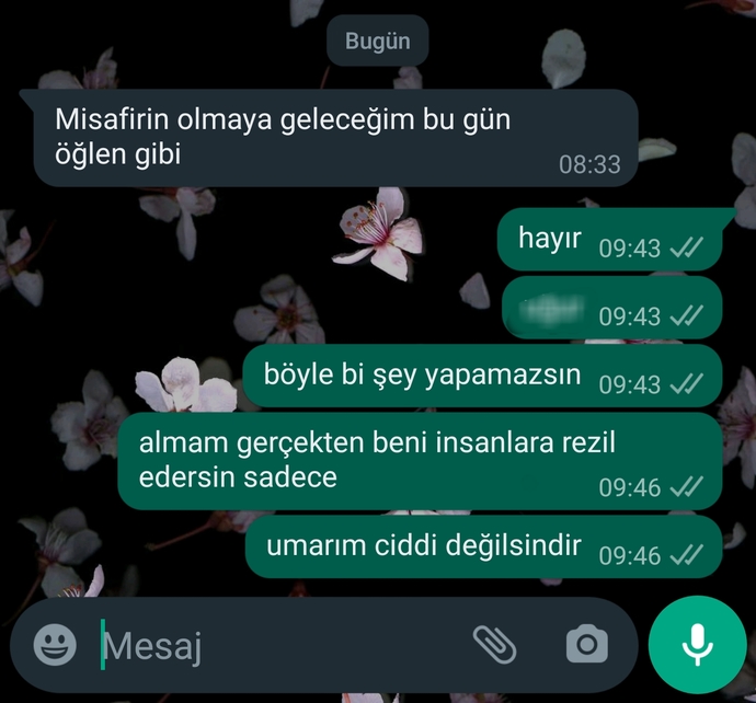 Eski sevgilim bugün sana geleceğim dedi, ben istemiyorum. Ne yapmalıyım?