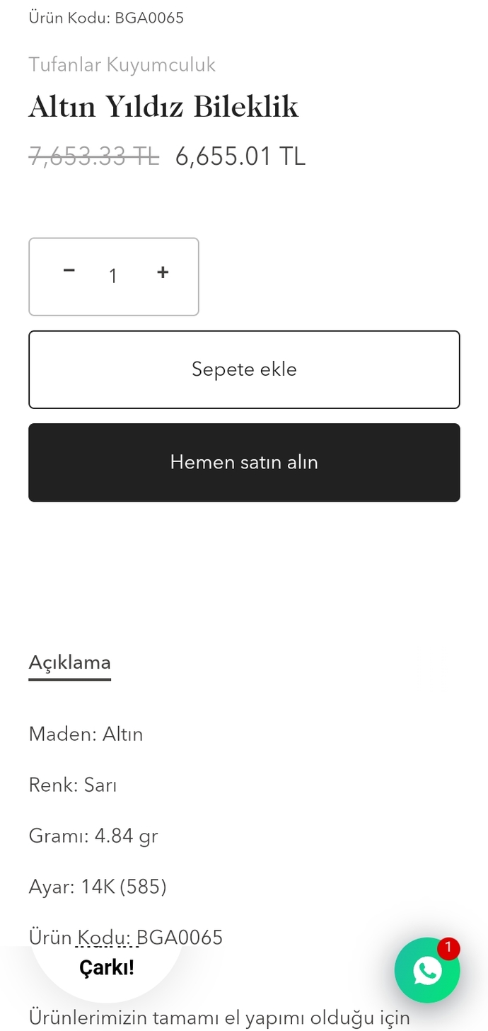 Aldığım bileklik satarken kaça satılır?