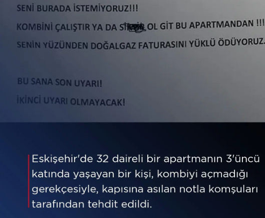 Eskişehirde birisi komşuları tarafından kombiyi açmıyor diye tehdit edilmiş sizin kombiyi komşunuz açmasa ne yapardınız?