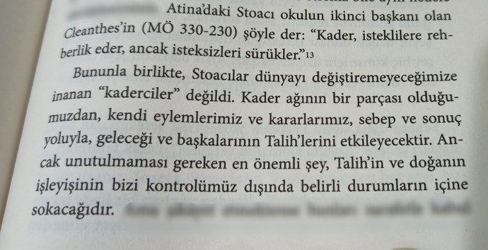 Stoacılık ve bu düşünce hakkında yorumunuz nedir?