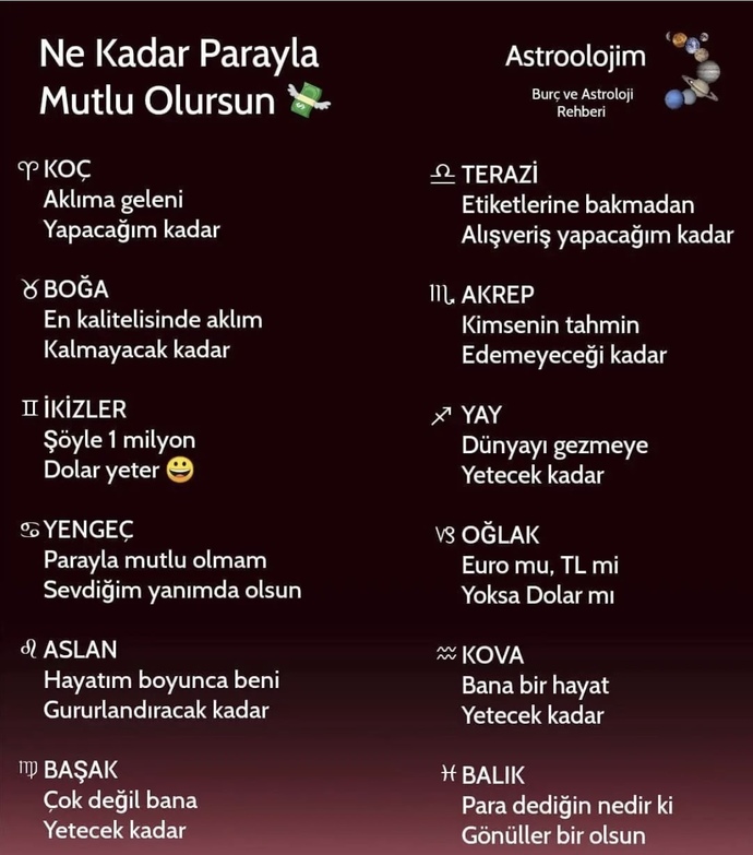 Burcuna göre ne kadar parayla mutlu olursun?