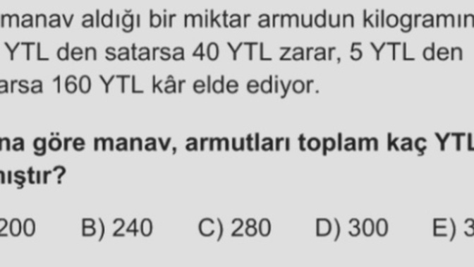 Bu matematik problem soruyu çözer misiniz?