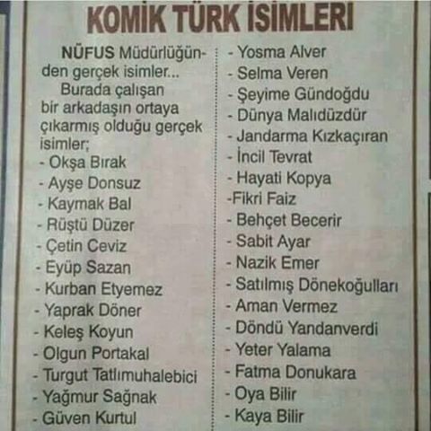 Kendine komik bir isim koysaydın adın ne olurdu?