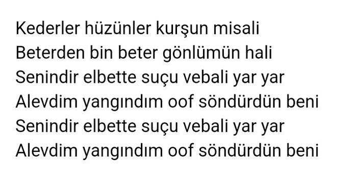 En sevdiğiniz türkülerden en sevdiğiniz cümleler hangileri?