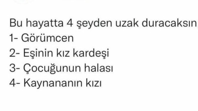 Bu hayatta uzak durman gereken kişileri listelesen başta kim olurdu, bende görümcem ilk sırada?