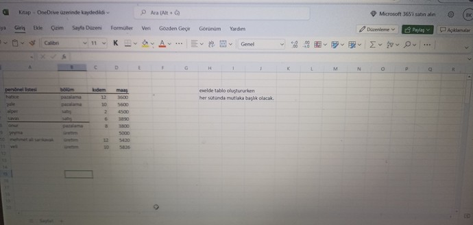 YouTubeta Exceli öğreniyorum ama silgiyi bulamadım bu ekranda, görebilen var mı?