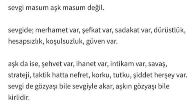 Sence sevgi ve aşkın arasında ki en büyük fark ne?