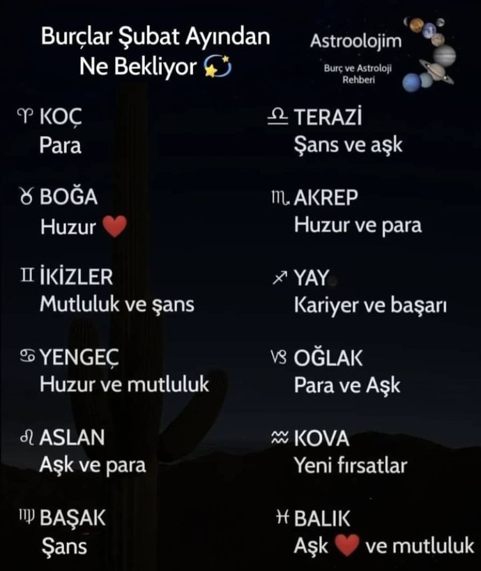 Burçları şubat ayından neler bekliyor?