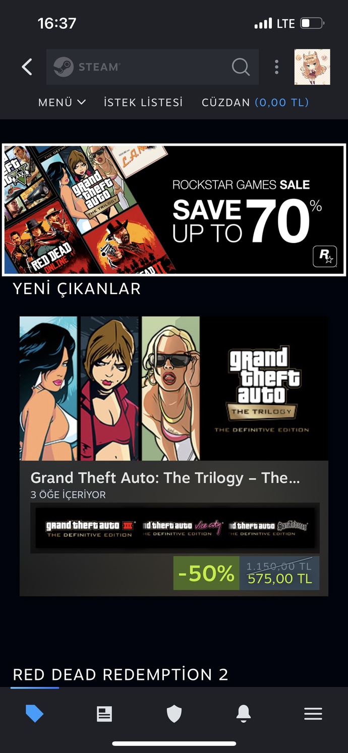 Beklediğin oyun indirime girdi mi?