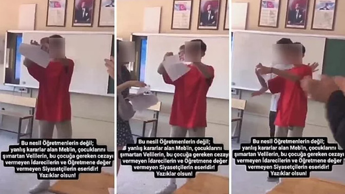 Öğretmeninden aldığı karnesini yırttı! Yaptığı terbiyesizlik değil mi?