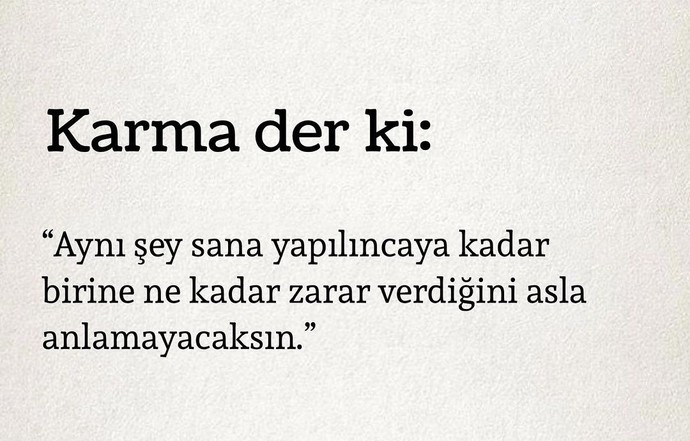 Karma ya inanır mısınız?