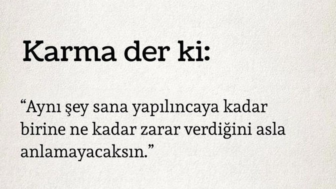 Karma ya inanır mısınız?