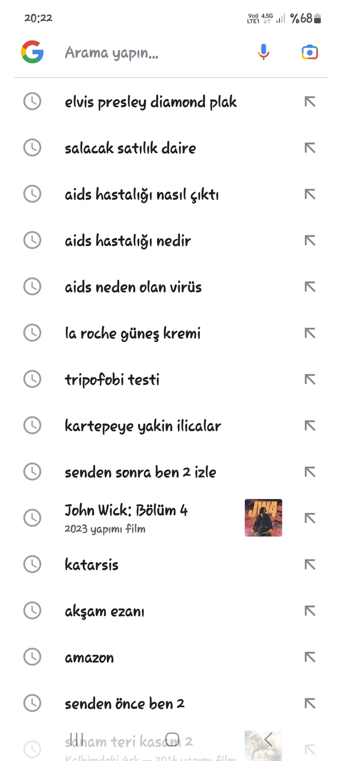 Arama geçmişini biri görse en çok utanacagin şey ne olurdu?