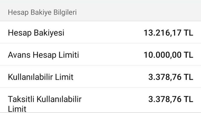 Benim kendi param ne kadar kalmış arkadaşlar?