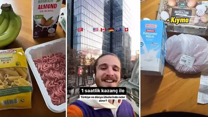 Türkiye'de 1 saat çalışıp sadece yumurta alabilirken yurt dışında dolu dolu alışveriş yapılıyor. Yumurta için mi çalışıyoruz?