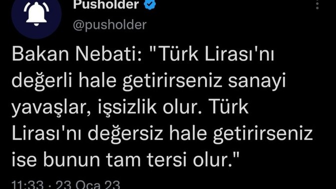 Bakan Nebati, "Türk Lirası'nı değerli hale getirirseniz sanayi yavaşlar, işsizlik olur" demiş. Ne düşünüyorsunuz?