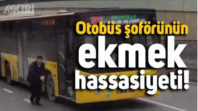 Yerde ekmek gören otobüs şoförü aracını durdurarak ekmekleri topladı! Sizce yaptığı doğru mu?