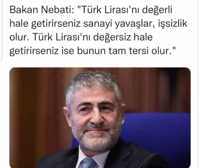 Maliye bakanı Nebatinin bu sözü hakkında ne düşünüyorsunuz?