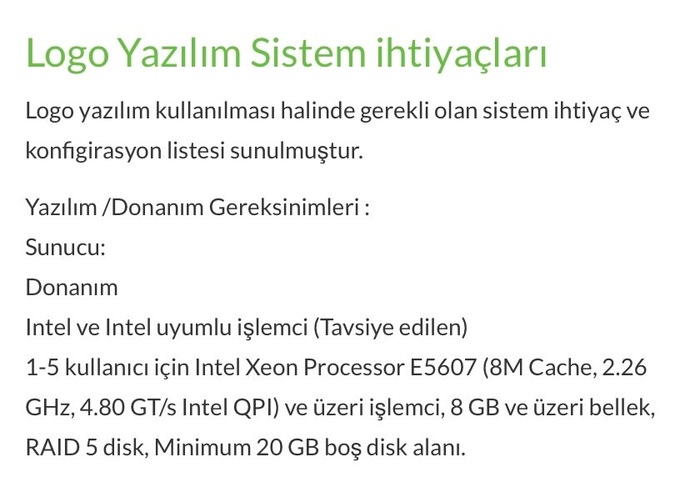 Sistem gereksinimleri benim sistemim destekliyor mu?