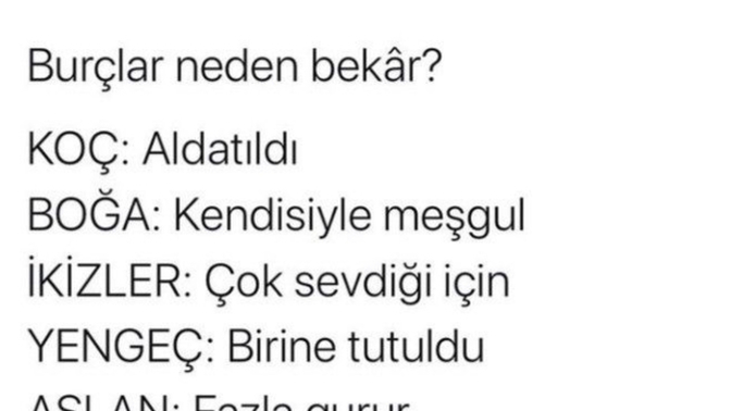 Burcunuza göre neden bekarsınız?