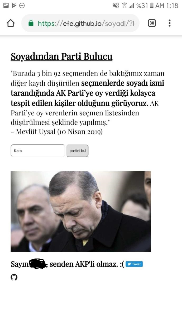 Soyadına göre hangi partilisin?