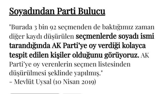 Soyadına göre hangi partilisin?