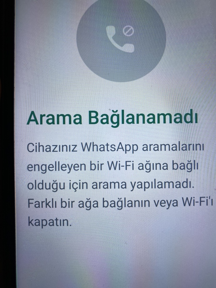 Whatsapp aralamarını engelleyen Wi-Fi ağına bağlı olması sorunu?