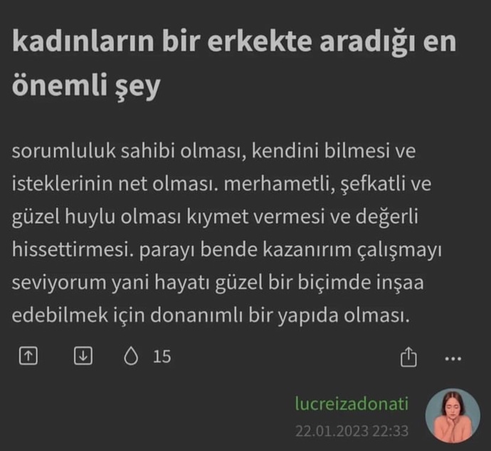 Kadınların erkeklerden beklentileri nedir?
